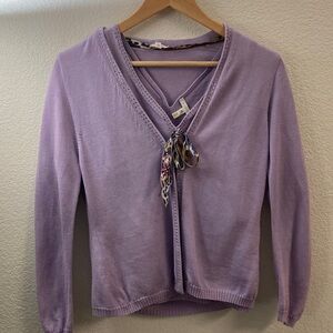 Escada 2 piece Lilac lavender top embellished silk & wool quiet luxury
